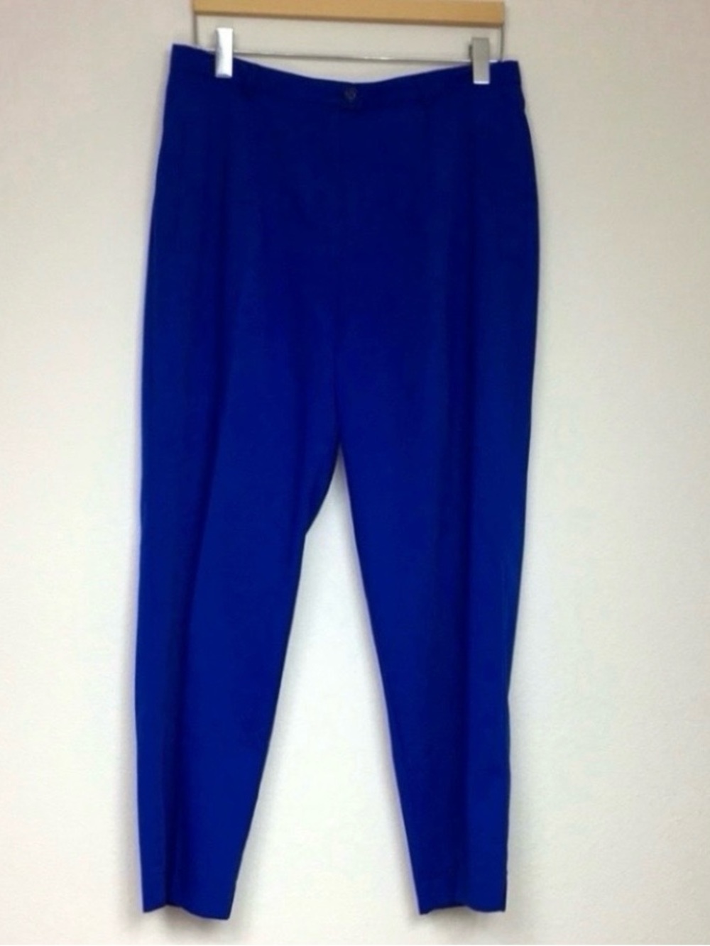 Vintage Amalfi Womens Cobalt Blue High Waist Crop Straight Pant Size 14 Classic